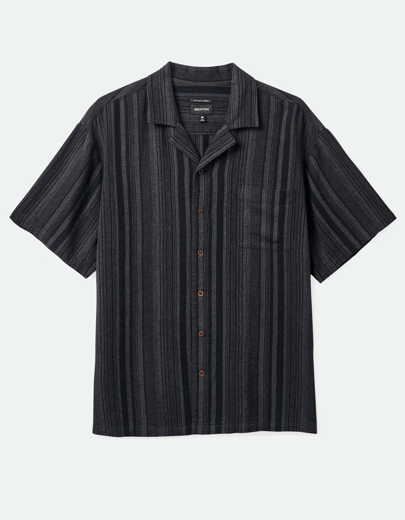 BRIXTON Bunker Mens Seersucker Button Up Shirt image number 0
