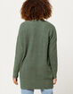 GOOD LUCK GEM Chenille Ribbed Green Womens Cardigan image number 3