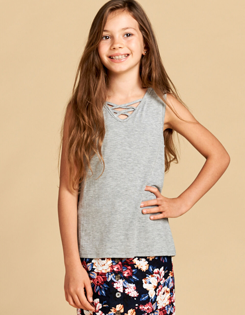 FOR ALL SEASONS Criss Cross Girls Tank image number 1