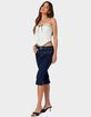 EDIKTED Contrast Stitch Capri Jeans image number 3