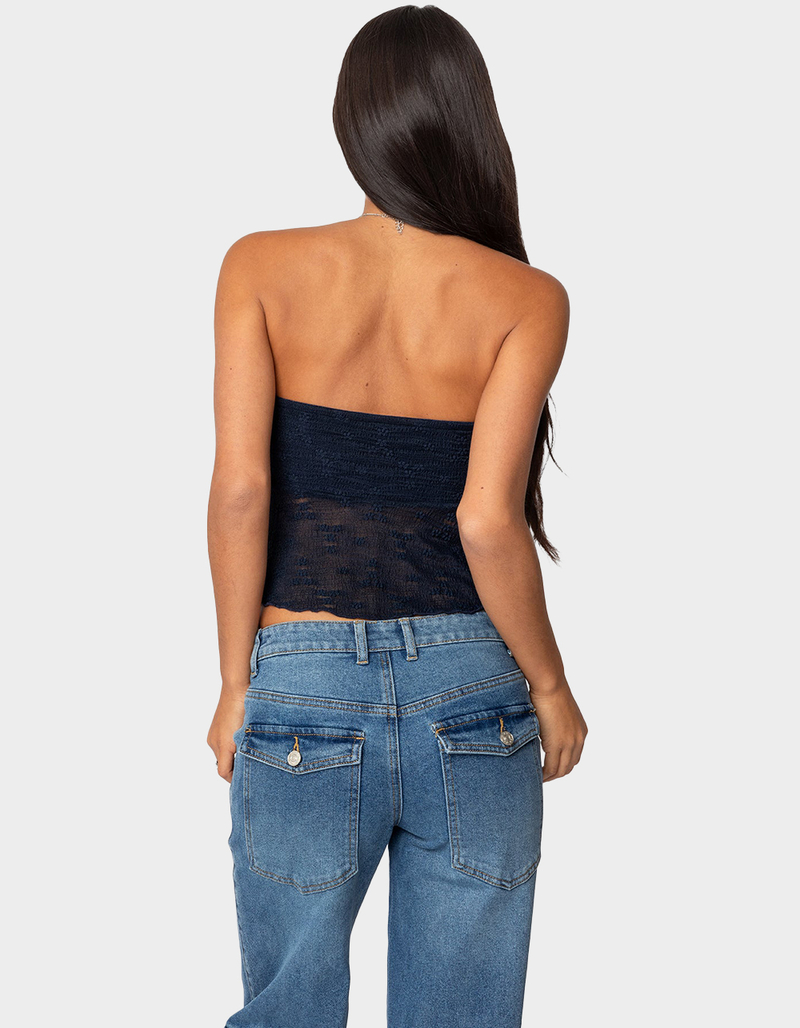 EDIKTED Embroidered Sheer Strapless Top image number 2