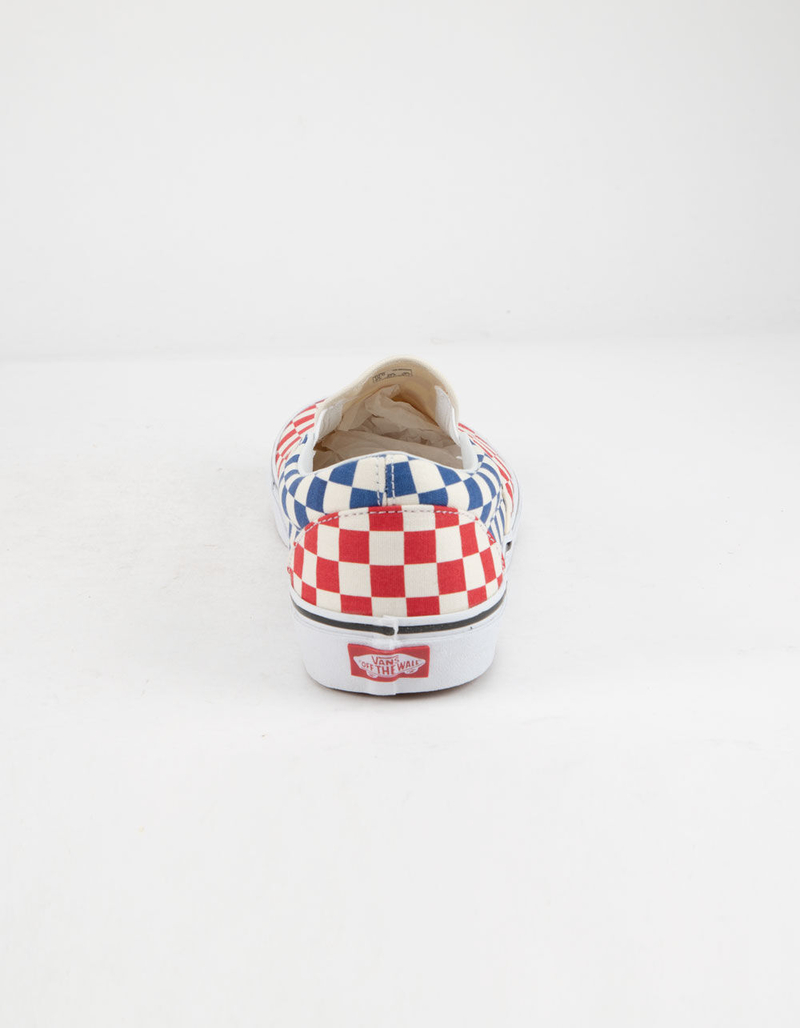 VANS Checkerboard Classic Slip-On Red & Blue Shoes image number 4