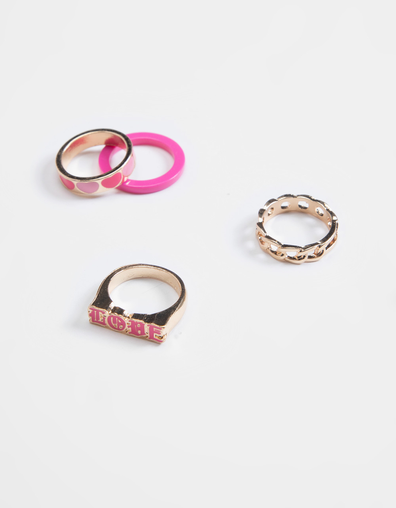 FULL TILT 4 Pack Love Hearts Ring Set image number 0
