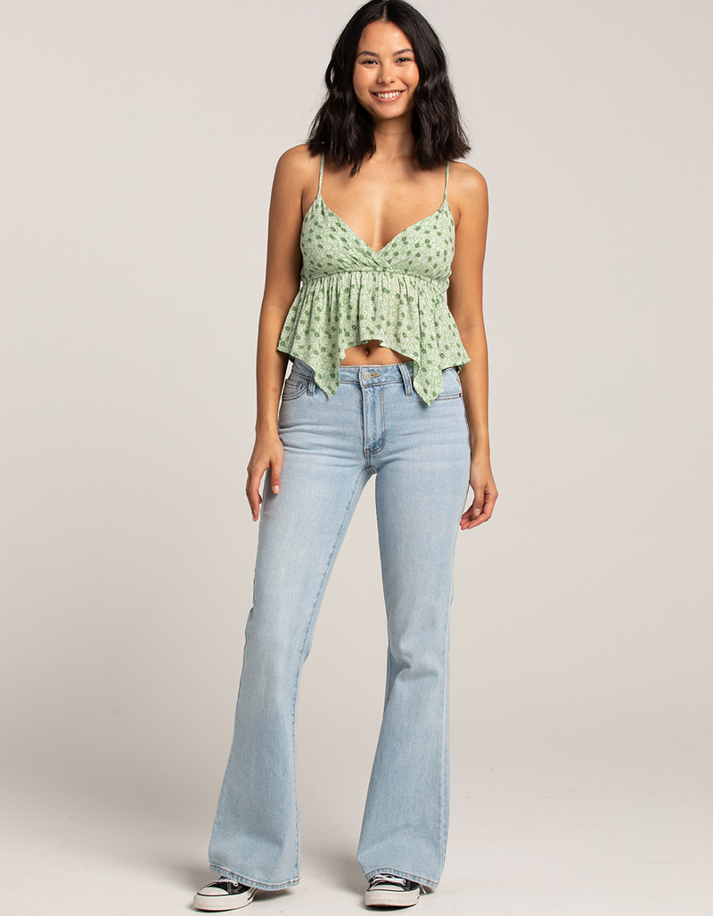 FULL TILT Ditsy Hanky Hem Womens Crop Top image number 5