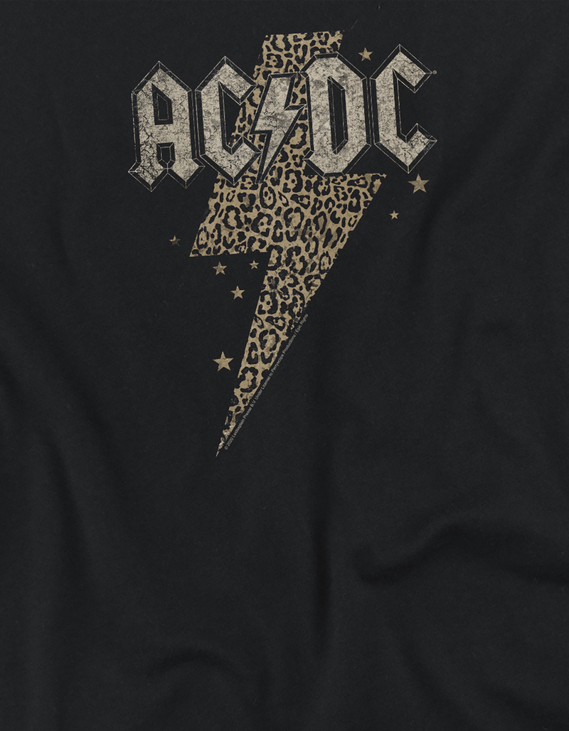 AC/DC Leopard Bolt Womens Cropped Tee image number 3