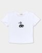 CHERRIES 8 Ball Distressed Womens Baby Tee image number 2