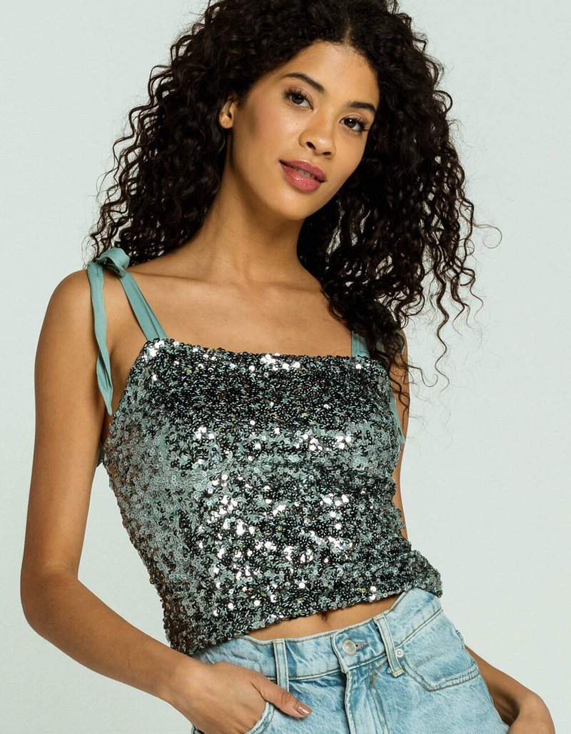 FREE PEOPLE Hey Girl Sequin Womens Cami image number 0