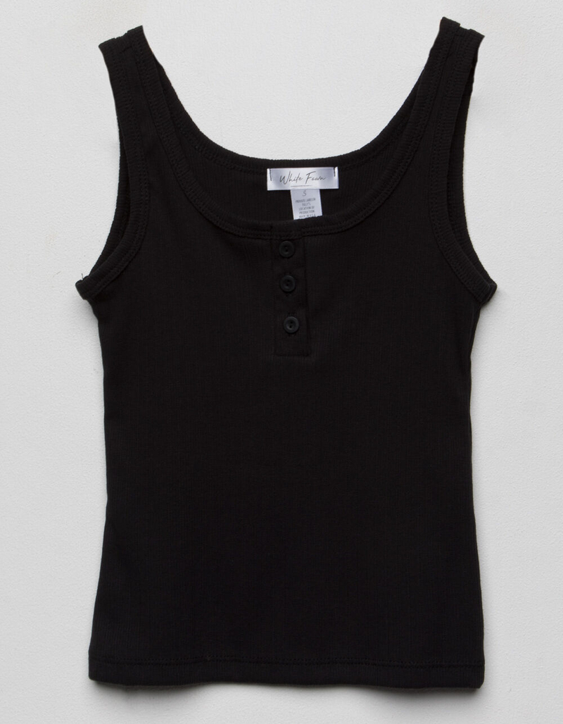 WHITE FAWN Henley Girls Black Tank image number 0