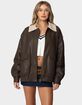 EDIKTED Ann Oversized Faux Leather Jacket image number 1