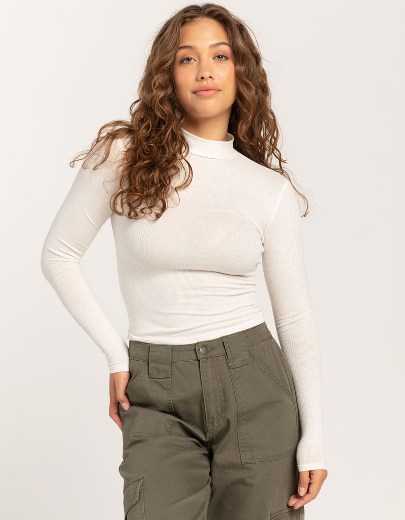 TILLYS Mock Neck Womens Long Sleeve Tee image number 1