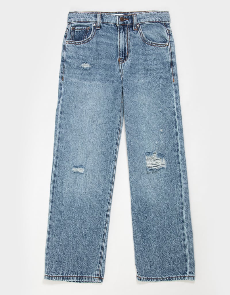 RSQ Girls High Rise Destructed Wide Leg Jeans image number 1