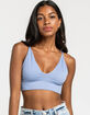 FULL TILT  Deep V Double Strap Medium Blue Bralette image number 4