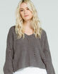 SKY AND SPARROW Transition Stitch Womens Charcoal Sweater image number 1