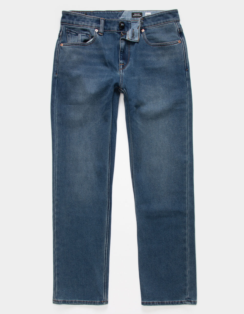 VOLCOM Solver Mens Blue Rinse Modern Straight Jeans image number 0