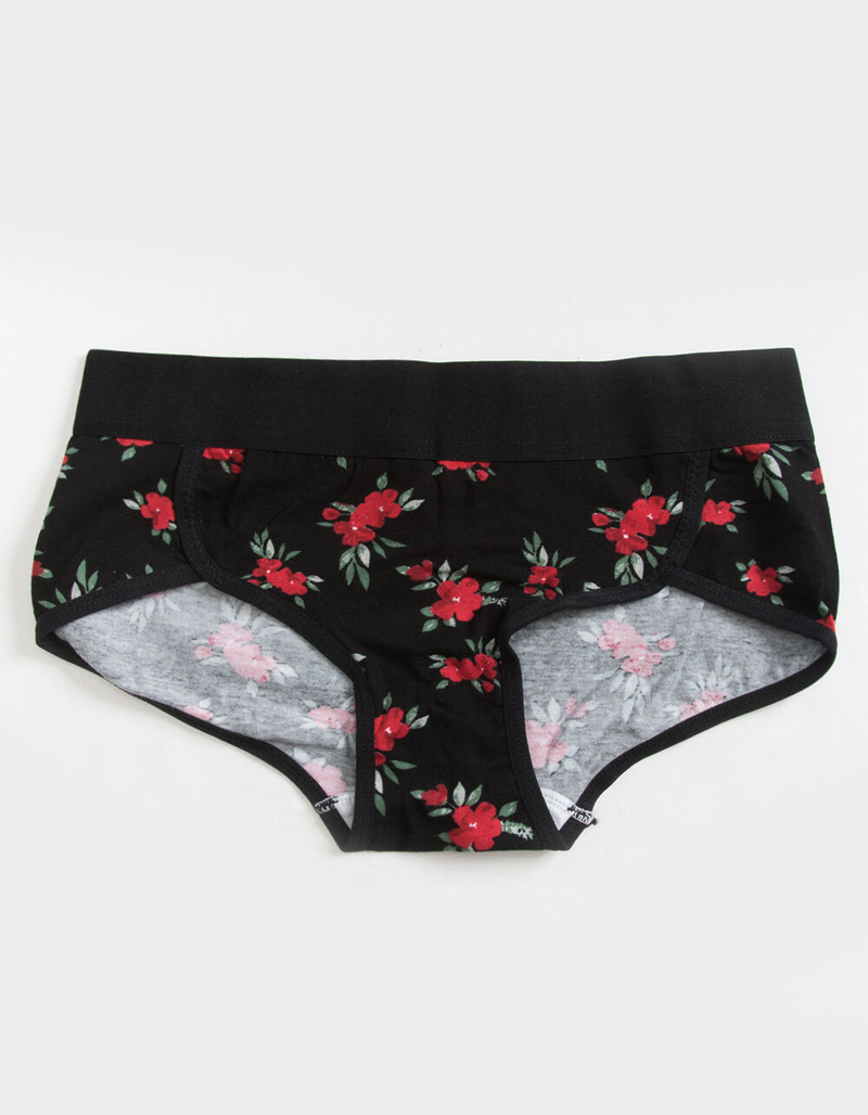 FULL TILT Floral Retro Black Combo Boyshorts image number 0