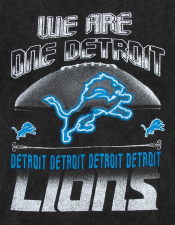 THE WILD COLLECTIVE Detroit Lions Mens Washed Boxy Tee Alternative Image