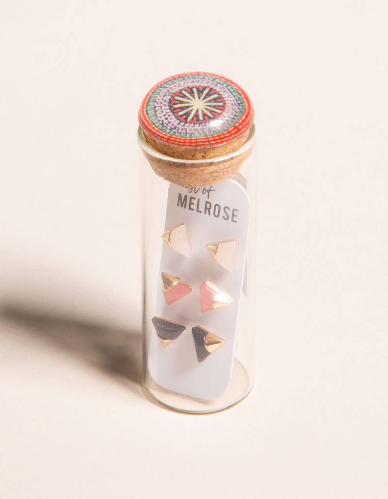 WEST OF MELROSE 3 Pairs Triangle Stud Earrings image number 0