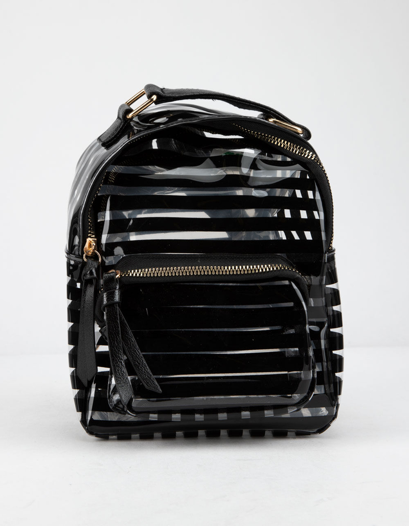 Clear Black Stripe Mini Backpack image number 0