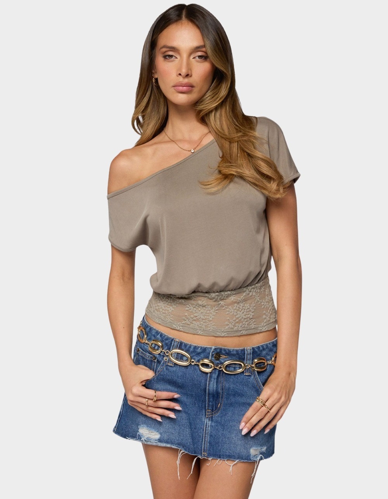 EDIKTED Michy Off Shoulder Lacey Top image number 0