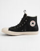 CONVERSE Chuck Taylor All Star Leather Black & Driftwood High Top Shoes image number 3
