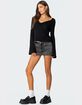EDIKTED Bev Stretchy Denim Micro Skirt image number 3