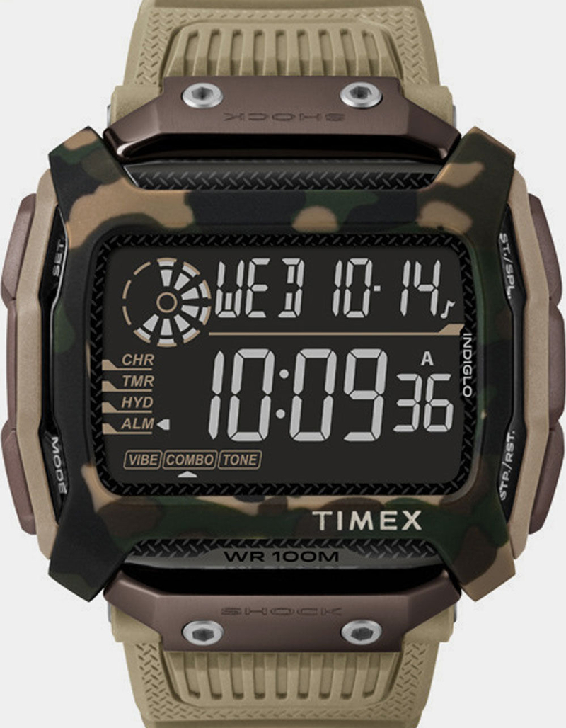 TIMEX Command Shock 54mm Resin Strap Tan Camo Watch image number 0