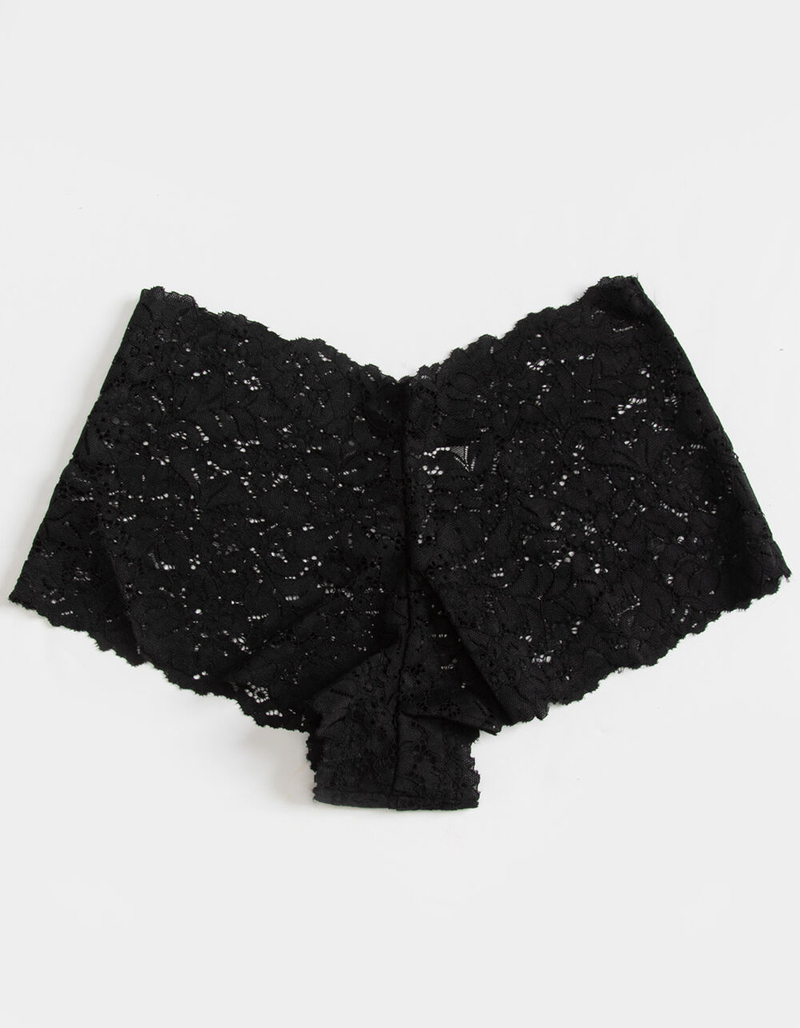 FULL TILT V Lace Black Cheeky Boyshorts image number 0