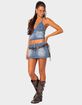 EDIKTED Wanona Denim Mini Skort image number 2