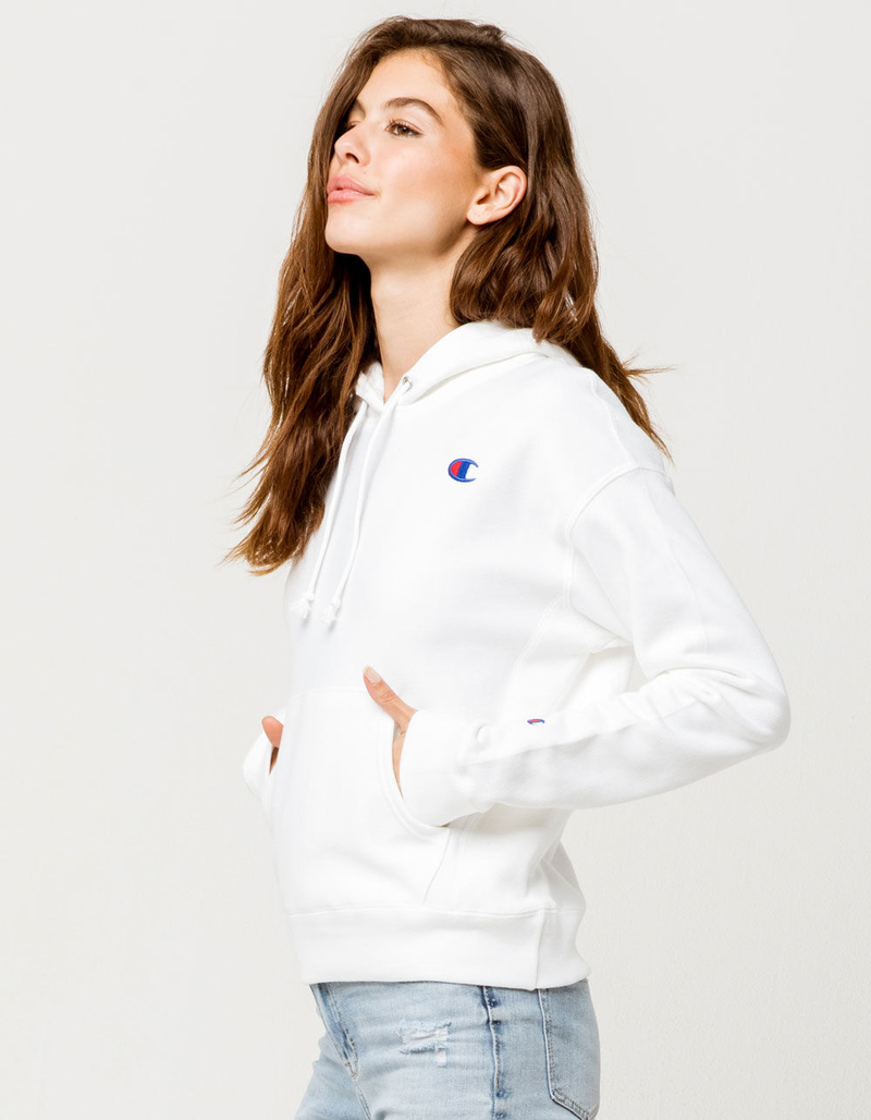 CHAMPION Reverse Weave White Womens Hoodie image number 1