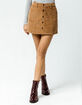 SKY AND SPARROW Corduroy Exposed Button Camel Mini Skirt image number 4