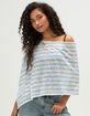 FULL TILT Womens Off The Shoulder Stripe Poncho image number 1