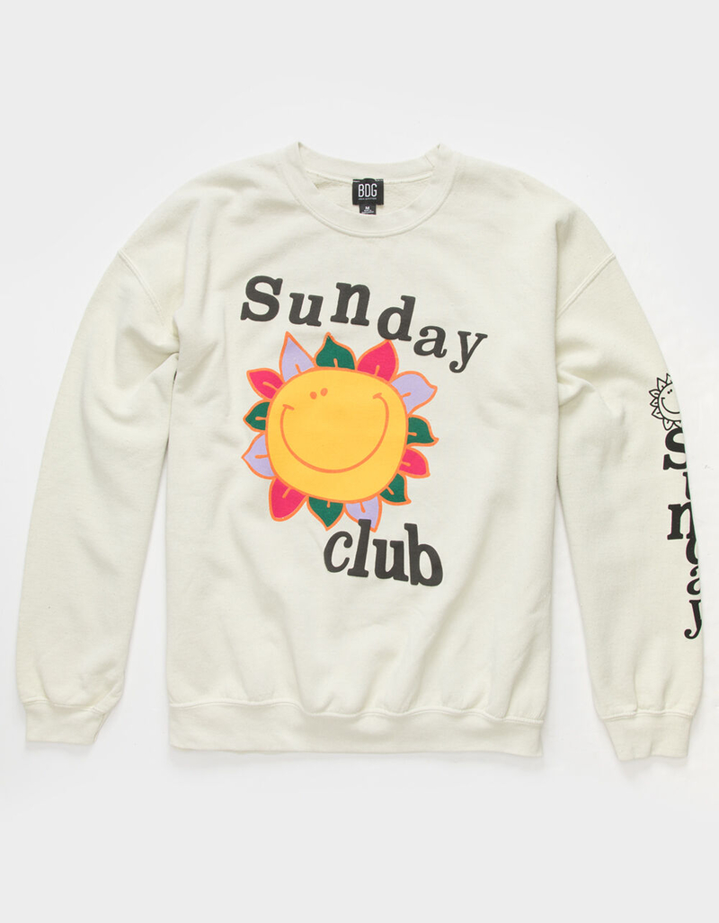 BDG URBAN OUTFITTERS Sunday Club Mens Crew Neck Sweatshirt image number 0