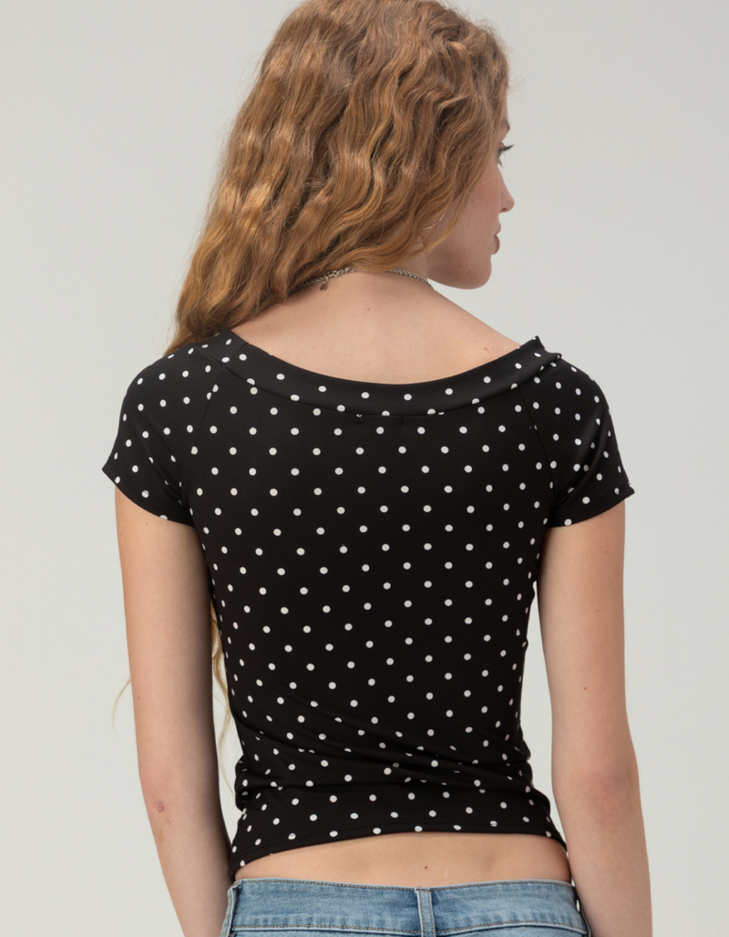 TILLYS Womens Open Neck Tee image number 3