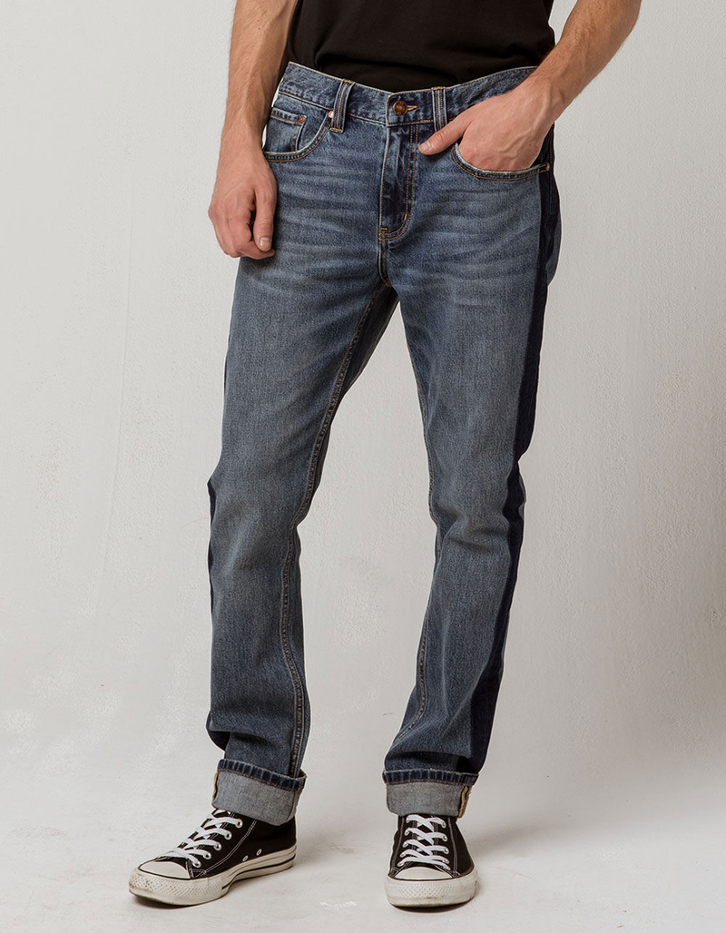 RSQ Seattle Side Contrast Mens Skinny Taper Jeans image number 2