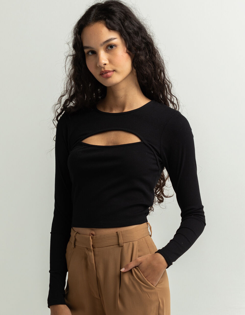 FULL TILT Cut Out Womens Tee image number 1