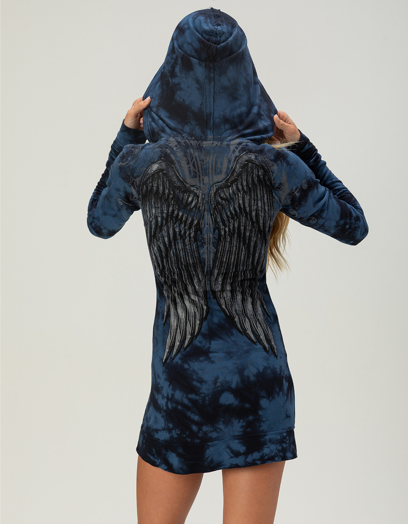 AFFLICTION Blade Killer Womens Long Sleeve Hooded Shirt image number 2