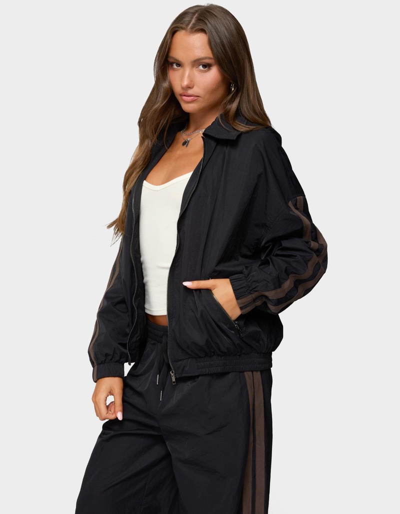 EDIKTED Kieran Stripey Nylon Track Jacket image number 1