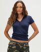 RSQ Womens Hooded Henley Top image number 1