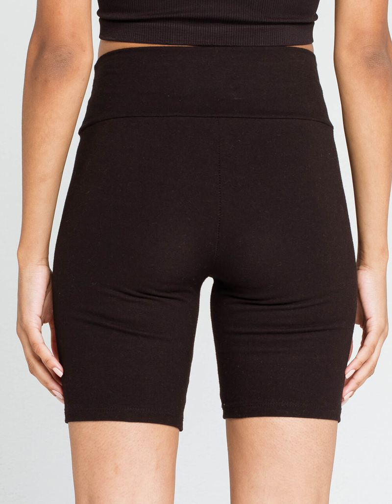 FULL TILT High Waisted Black Womens Biker Shorts image number 2
