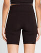 FULL TILT High Waisted Black Womens Biker Shorts image number 3