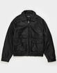 RSQ Mens Oversized Vegan Leather Bomber Jacket image number 2