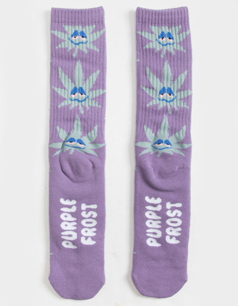 HUF Green Buddy Strains 2.0 Mens Purple Crew Socks image number 1