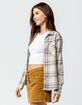 DESTINED Two Pocket Boyfriend Ivory Womens Flannel Shirt image number 1