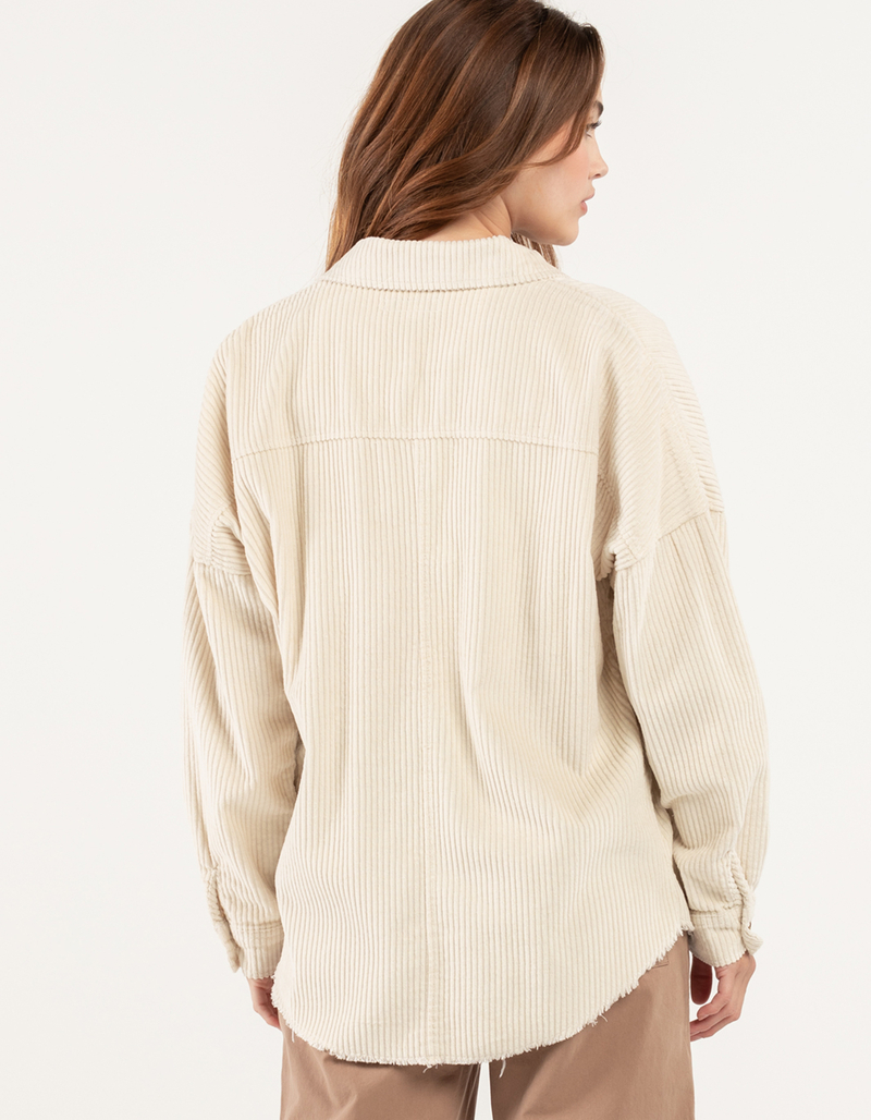 RSQ Womens Raw Edge Corduroy Shacket  image number 2