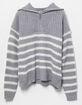 FULL CIRCLE TRENDS Stripe Half Zip Girls Sweater image number 1