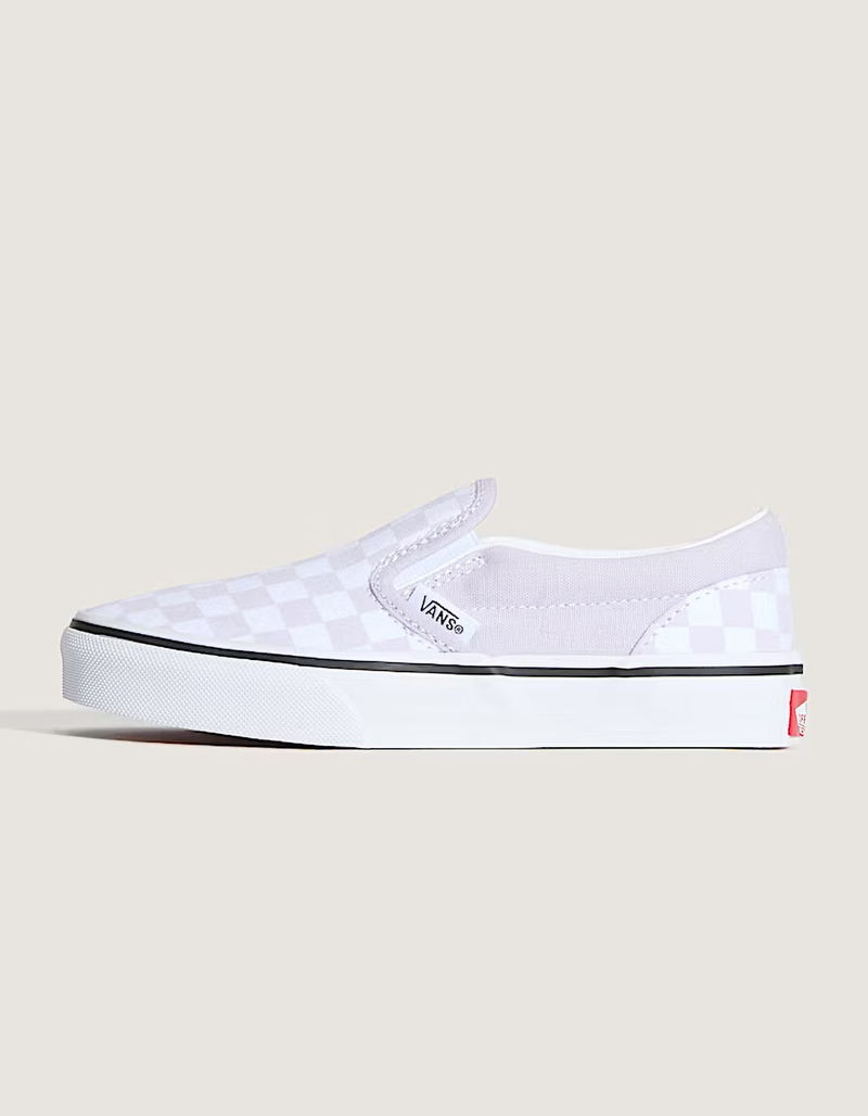VANS Checkerboard Girls Classic Slip-On Shoes image number 2