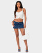 EDIKTED Spencer Low Rise Denim Womens Mini Skirt image number 2