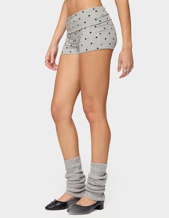 EDIKTED Chelsie Polka Dot Foldover Shorts Alternative Image