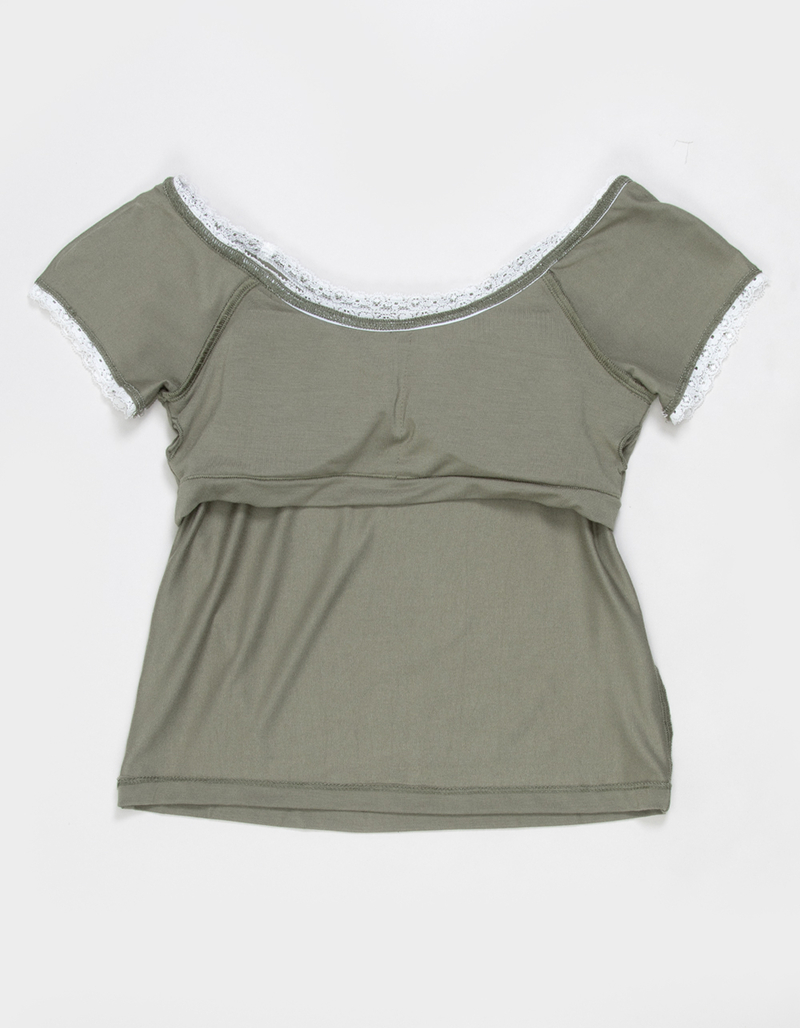 NECTAR CLOTHING Girls Lace Trim Top image number 2