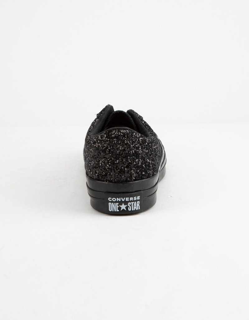 CONVERSE One Star Ox Glitter Black Womens Shoes image number 4